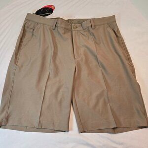 GREG NORMAN ML75 Microlux Stretch Golf Shorts Sz: 38 Tan